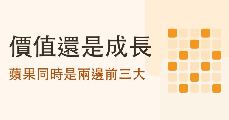 價值投資和成長投資差在哪?26 年實測成長贏,可是蘋果同時是兩邊的前三大持股