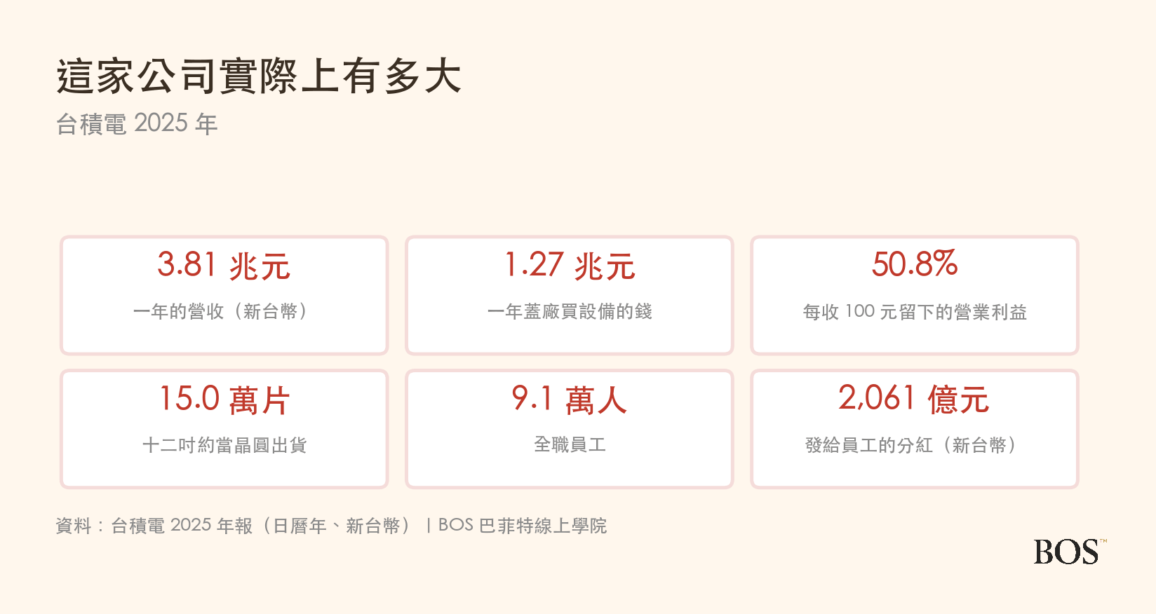 台積電 2025 年的營運規模