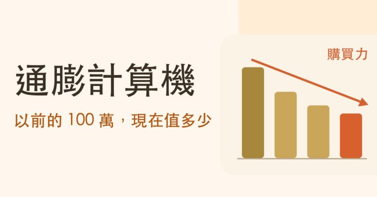 以前的 100 萬等於現在多少錢?通膨計算機與購買力換算公式,台灣 1959 年起、美國 1913 年起
